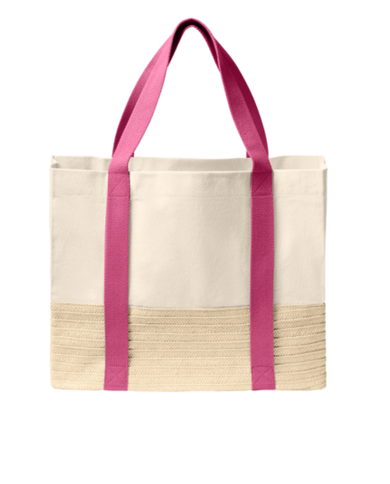 Monogrammed Large Canvas Tote bag - 4 Colors