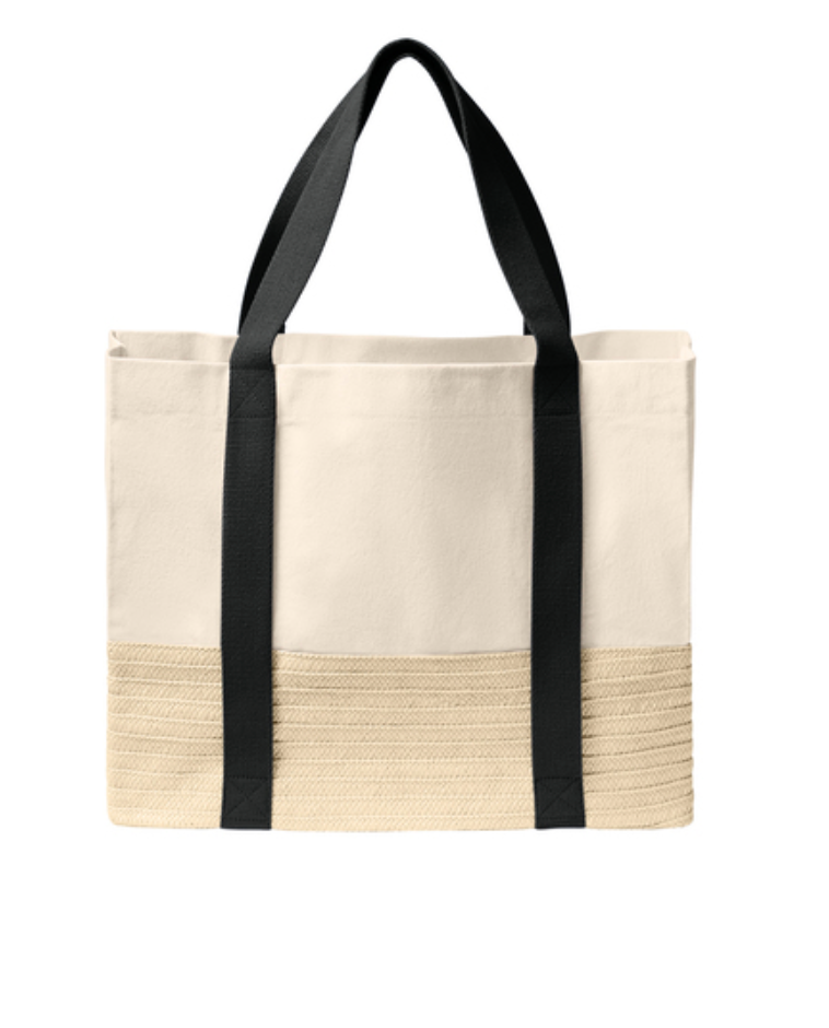 Monogrammed Large Canvas Tote bag - 4 Colors