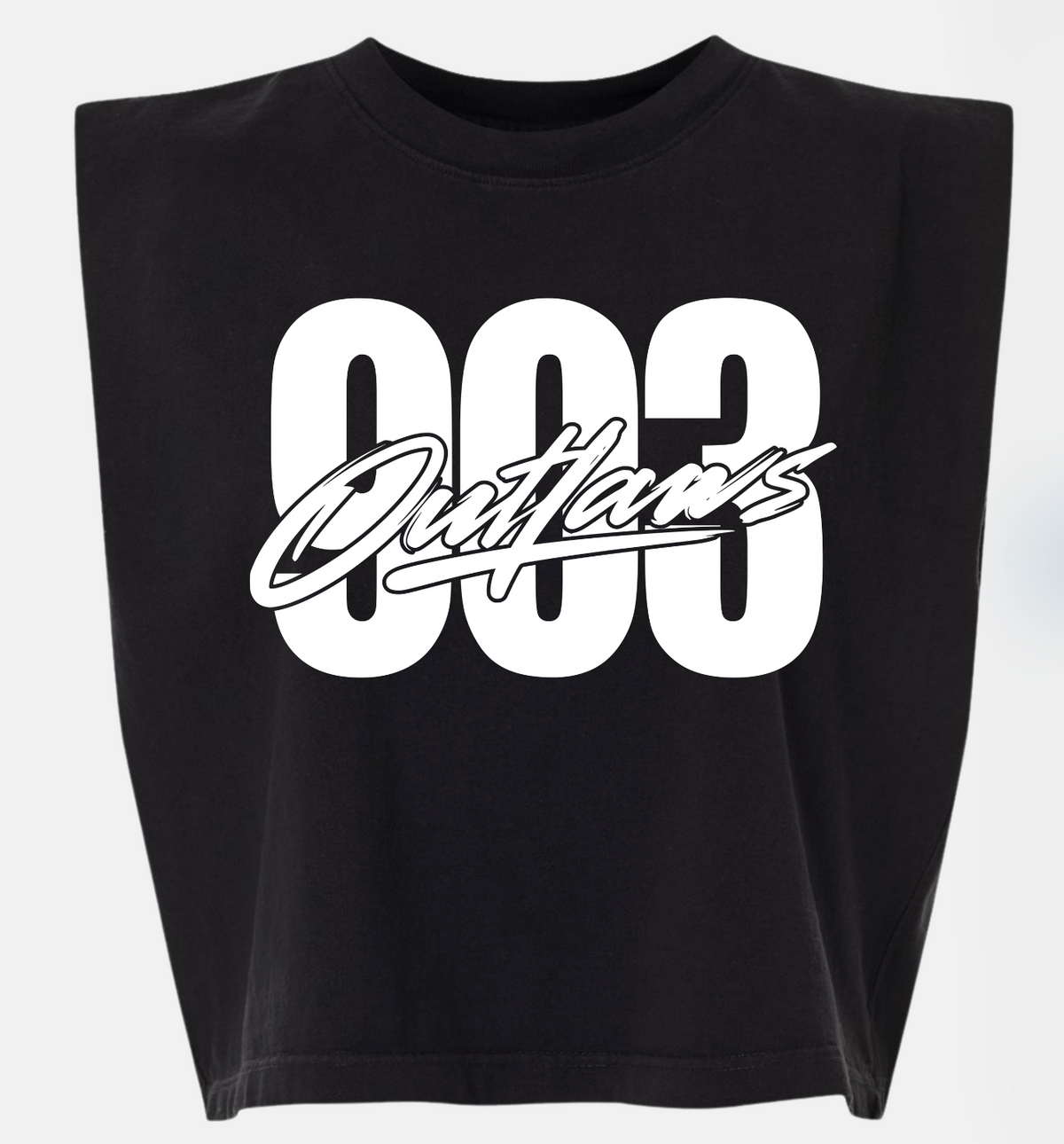 903 Outlaws Softball - White - Boxy Muscle Crop