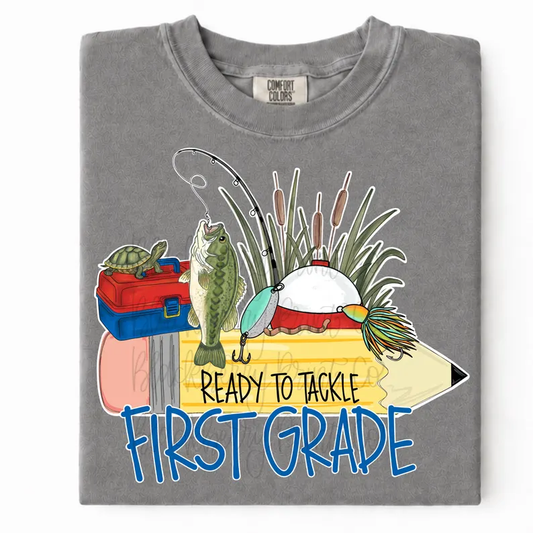 Ready To Tackle Grade Level Tees! - Comfort Colors Gray