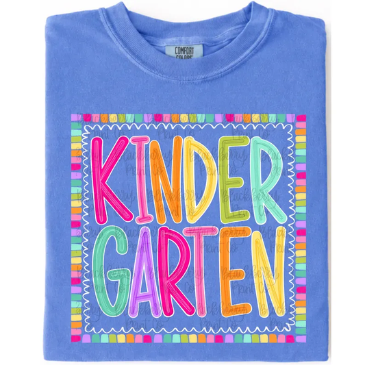 Colorful Grade Level Hand Lettered Tees - Blue or Purple